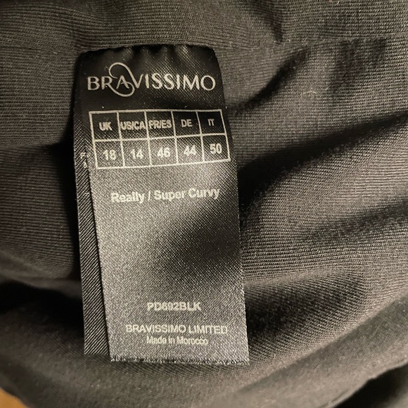 Bravissimo Black dress, ruched on the sides,SLIMMING,Stretch Sz 14 Rsc, Sexy - Picture 9 of 10